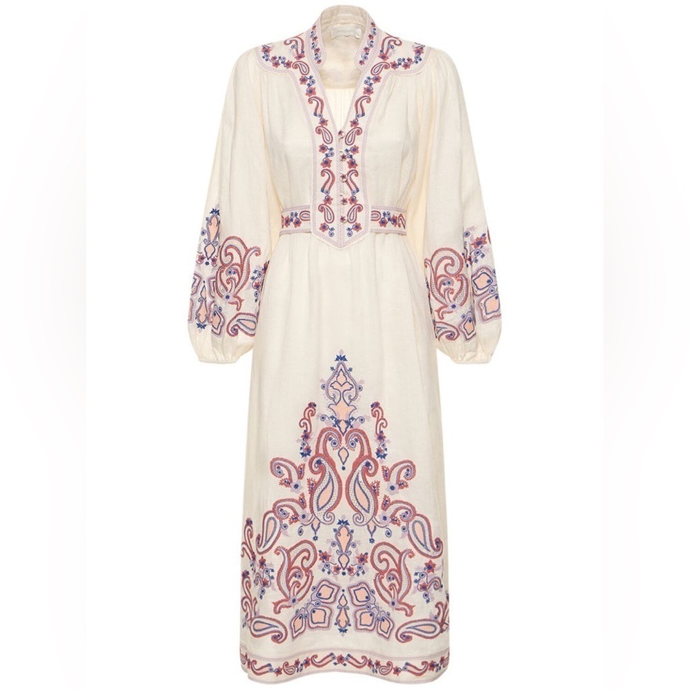 ZIMMERMANN Devi Embroidered Wrap Dress sz 1 NWT 1150$ - Picture 7 of 13